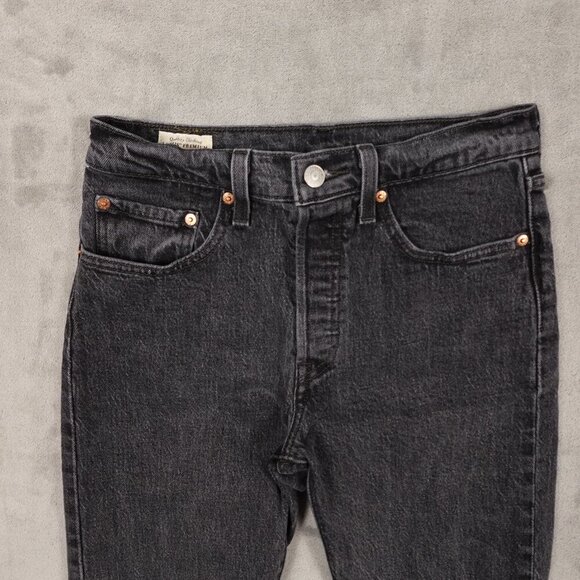 Levi's jeans 501 Original Fit women's 26 vintage black button fly red tab - Picture 2 of 16